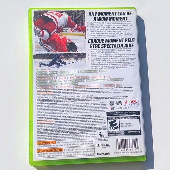 NHL11 EA Sports XBOX 360 Video Game - Hockey Cover Photo Jonathon Teows - Picture 2 of 5